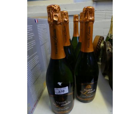 Six bottles Veuve de Lalande sparkling wine.