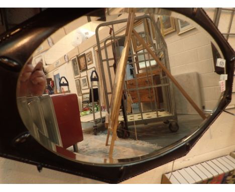 Arts and Crafts oval bevelled edge mirror