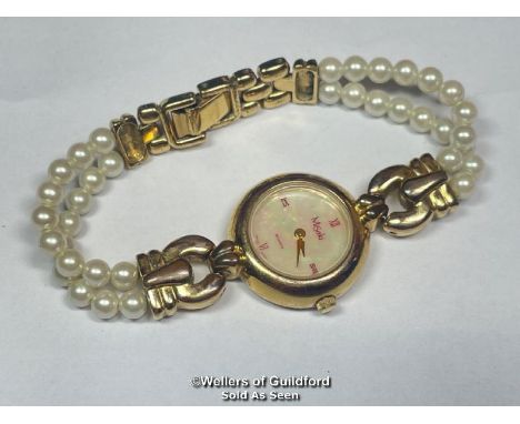 MISAKI LADIES WATCH WITH IMITATION PEARL BRACELET