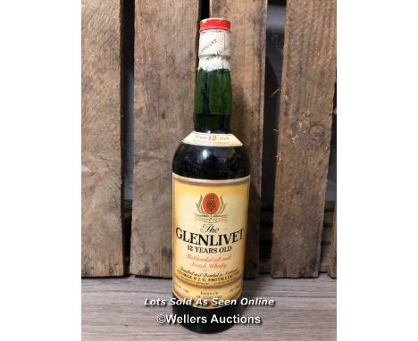 THE GLENLIVET 12 YEAR OLD UNBLENDED ALL MALT SCOTCH WHISKY, 75.7CL, 35% ABV