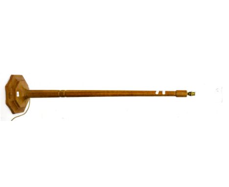 A Robert ''Mouseman'' Thompson Oak Standard Lamp, octagonal column and base, with carved mouse signature, 138cm 