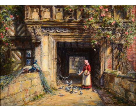 Frank Moss Bennett (1874-1952) ''At Moreton Old Hall'' (Cheshire)  Signed and dated 1931, artist's inscribed label verso, oil