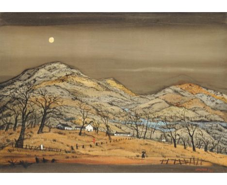 Fred Uhlman (1901-1985)   ''The White Cottage'' Signed and dated (19)59, oil on canvas, 74.5cm by 104cm  Born in Stuttgart in