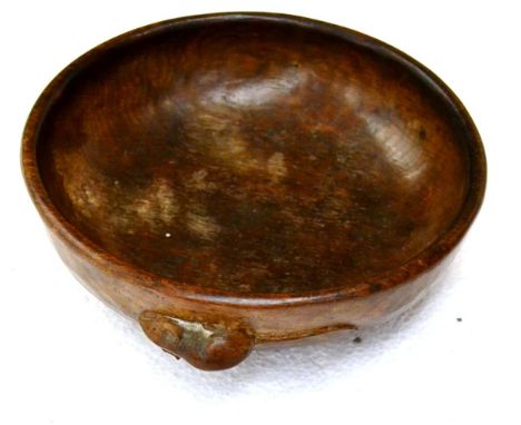 A Robert ''Mouseman'' Thompson Oak Fruit Bowl, with tooled interior and exterior, carved mouse signature to the exterior, 23c