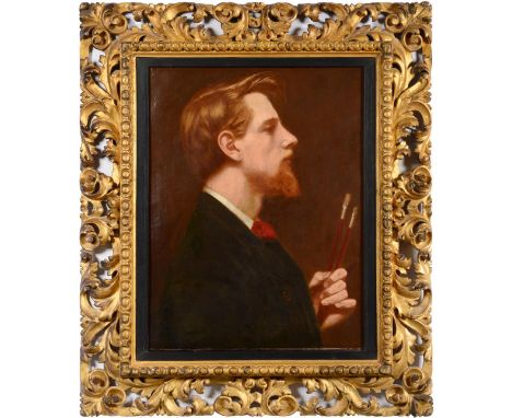 Thomas Cooper Gotch RBA, RI (1854-1931) Self portrait in profile  Oil on canvas, 58cm by 44.5cm    Provenance: Christie's Sou