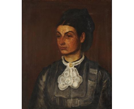 John Butler Yeats RHA (1839-1922)  Portrait of Mrs Gracie Yeats (Mrs Matthew Yeats), head and shoulders Oil on canvas, 59.5cm
