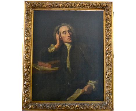 After Jean Batiste van Loo (1684-1745)  Portrait of the poet Alexander Pope, three-quarter length, seated at a table holding 
