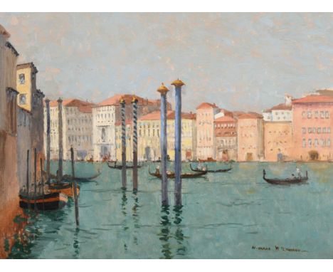 Norman Wilkinson (1878-1971) ''Grand Canal, Venice''  Signed, oil on canvas, 43.5cm by 58.5cm   Provenance: Tryon Gallery Ltd