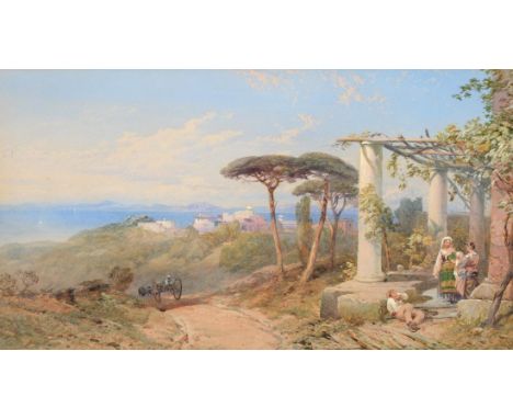 Thomas Miles Richardson RWS (1813-1890) ''Isle of Capri'' Signed and dated 1860, with 1926 purchase receipt verso, watercolou