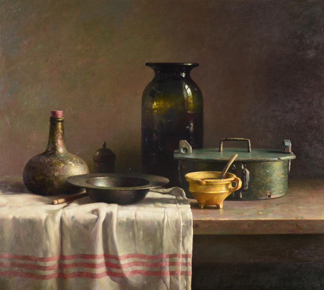 Henk Helmantel (b.1945) Dutch Still Life Of A Pestle And Mortar ...