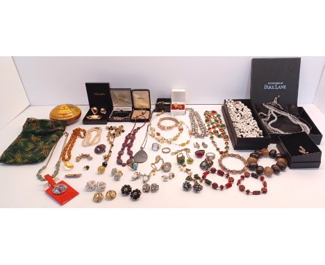 LARGE COLLECTION OF MAINLY COSTUME JEWELLERY INC. REAL PEARL CO. NECKLACE, OTHER BEADED NECKLACES AND BRACELET, MONET&nbsp; B