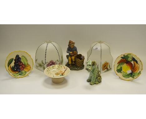 Ceramics - Wilkinson and Co, Clarice Cliff design posy holder; a Sylvac Terrier 1378;  etc qty 