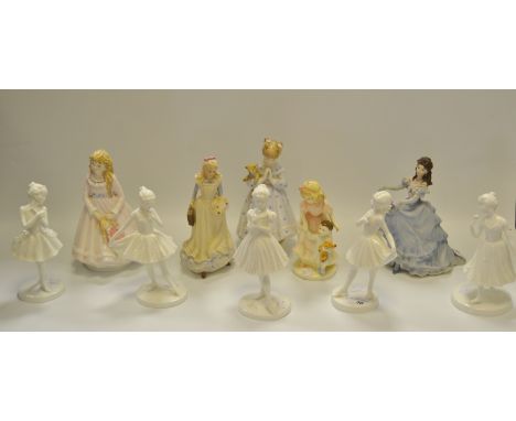Decorative Figures - Coalport blanc de chine figures; Royal Worcester ' I dream' figure; others (10)
