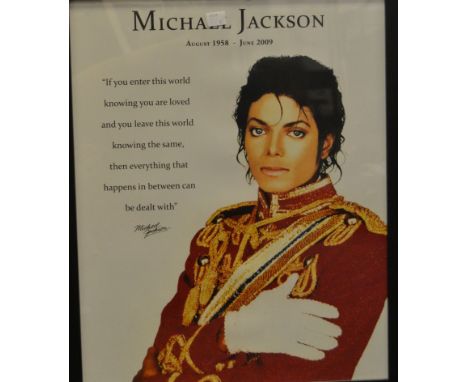 Michael Jackson poster, framed; others qty. (7)
