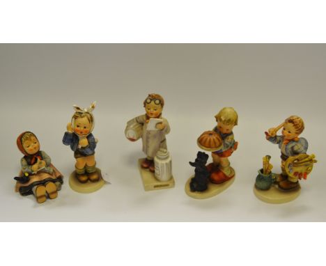 An  M.J Hummel figure, Boy with Toothache; others (5)
