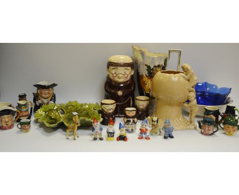 Decorative Ceramics and Glass - a Bretby leaf dish, model no. 1116, Rd no. 295659, impressed marks; a Sylvac figural jug; a G