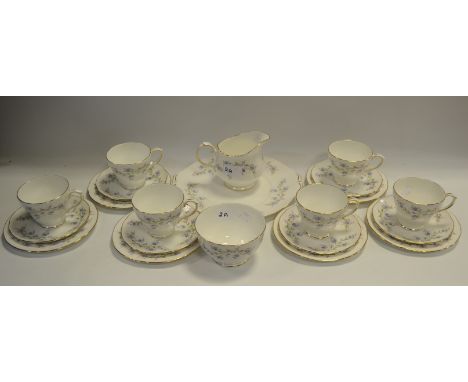 A Duchess, Tranquillity pattern part tea service, consisting of a bread and butter plate, cream jug, sugar bowl, cups and sau