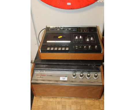 A 'DECCA' CORVETTE VINTAGE RECORD PLAYER & A CASSETTE DECK