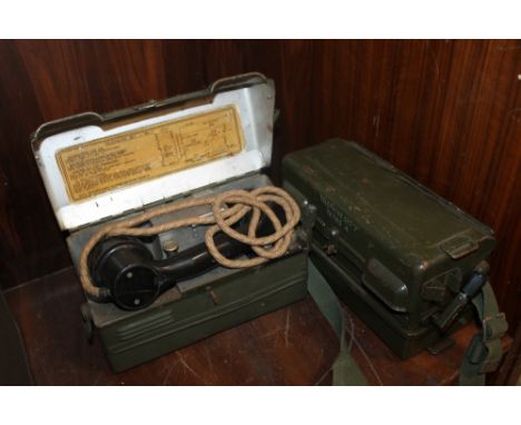 A PAIR OF WW2 MILITARY TELEPHONES