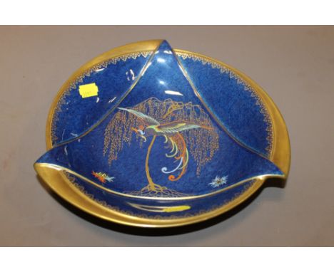 A BLUE CARLTON WARE DECO DISH