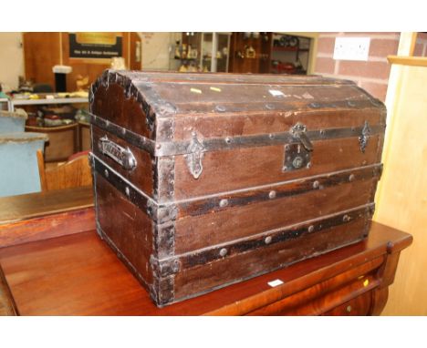 A BOUND DOMED  TRUNK / CHEST
