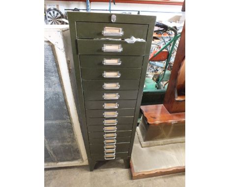 A GALVANISED STEEL CHEST OF DRAWERS