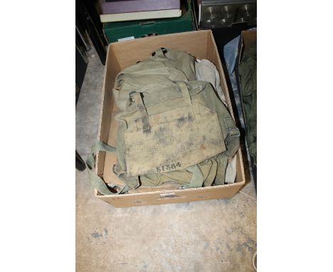 A TRAY OF ASSORTED WW2 ERA WEBBING