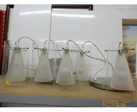 2x Modern Chrome and Glass Light Fittings 