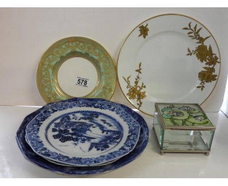 Quantity of Plates - Tine Glazed Blue and White, Royal Worcester etc 