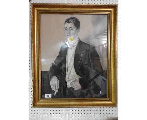 Gilt Framed Pastel Drawing - Aristocratic Gentleman 