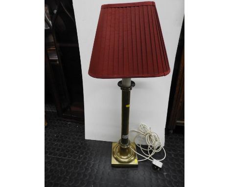 Large Brass Table Lamp with Shade 