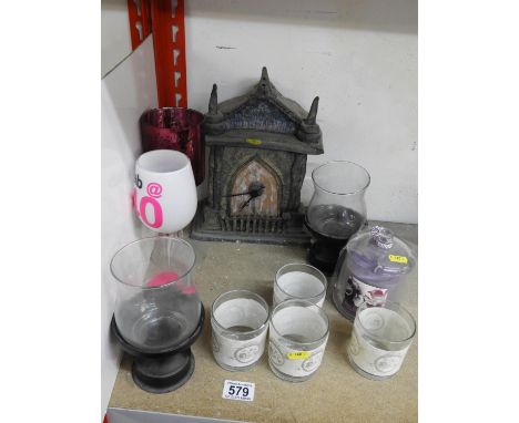 Tea Light Holders and Mantel Clock
