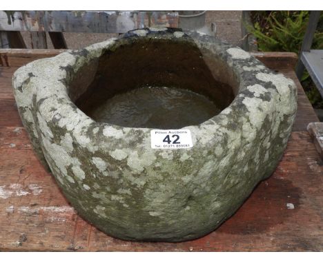 Carved Stone Garden Planter 