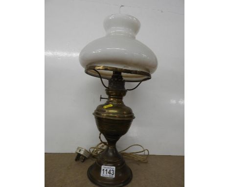 Converted Brass Oil Lamp 