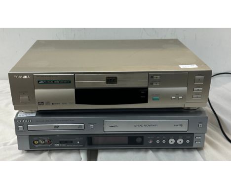 aiwa cassette recorder hv-dh1, toshiba dvd video player sd-3109b, untested