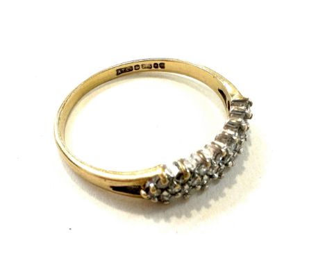 9ct gold diamond set ring total weight 1.3 grams ring size 