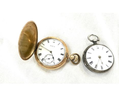 Two vintage pocket watches on silver and one gold plated 