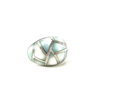 Silver ring, ring size R, overall weight 13.4g