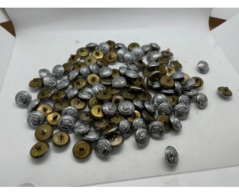 Approximately 150 vintage Halifax Fire Brigade tunic buttons manufactured by Gaunt of London and Buttons limited of Birmingha