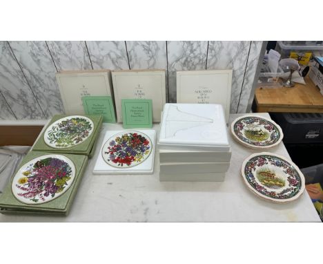 6 Franklin porcelain decorative plates and a selection of spode plates 