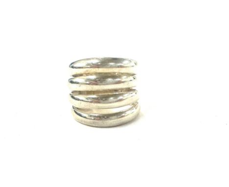 Large Silver ring, ring size U, approximate weight 10.1g