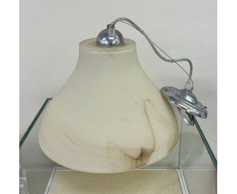 Vintage glass light shade, Height 11 inches, Diameter 13 inches