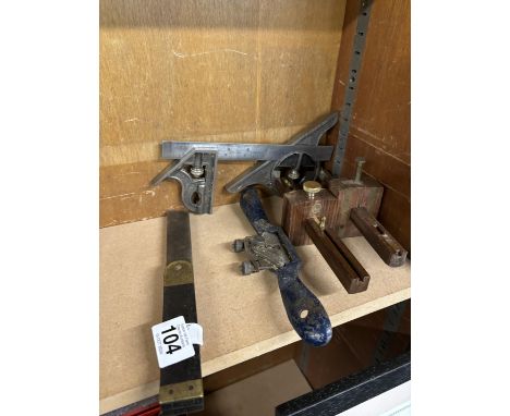 2 Scribers, measuring tools, spoke shave etc