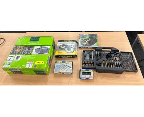 Selection of assorted tools includes Power craft, Fire basket etc