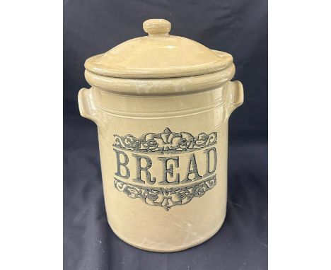 Vintage earthernware bread bin measures approx Height 15 inches 