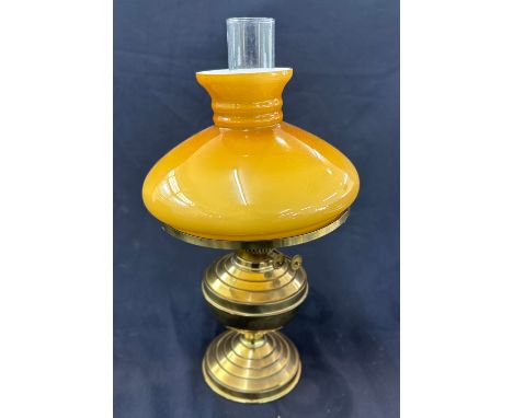 Vintage oil lamp with shade and funnel 