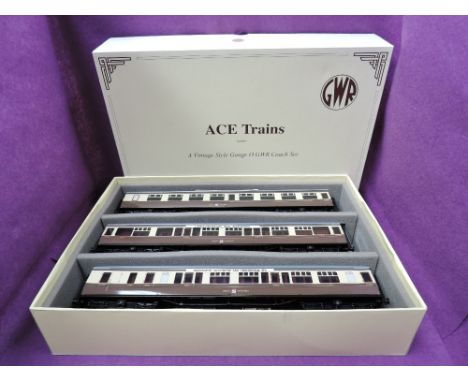 An Ace Trains 0 gauge GWR Three Coach set , Paddington, Cheltenham Spa Express, in original box