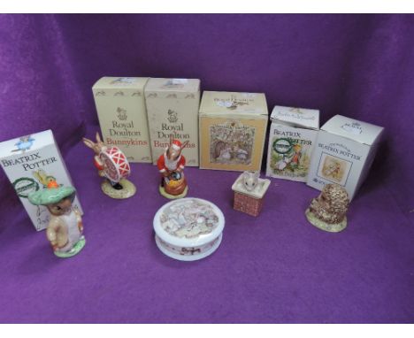 Three Beswick Beatrix Potter figures, Old Mr Pricklepin BP3B, Benjamin Bunny, ears and shoes in, boxed BP3B and Tom Thumb Bp3