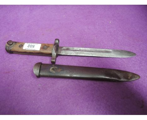 An Italian World War II model 1938 bayonet with scabbard