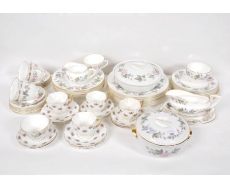 A Royal Worcester 'June Garland' part tea and dinner service and a bone china part tea service